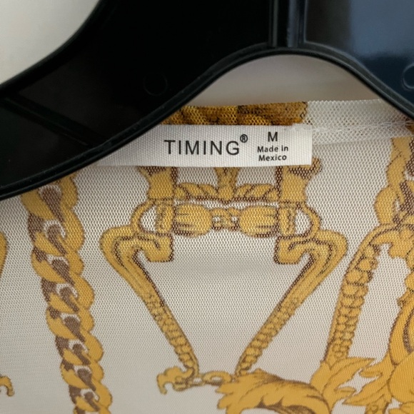 FASHION NOVA timing tie front blouse yellow size M - Picture 5 of 6